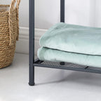 SONGMICS Etajera metalica 5 niveluri, raft ajustabil, pentru baie, bucatarie sau living, 38x30x128 cm, negru