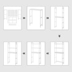 SONGMICS Raft de depozitare pentru baie, suprapunere peste masina spalat sau vas WC, din bambus, rafturi reglabile, 26x63x163 cm, alb
