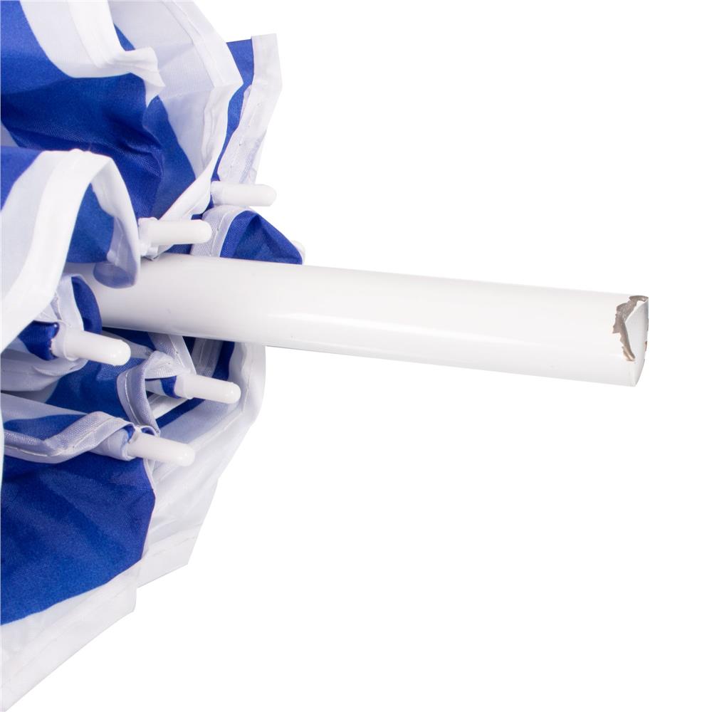 Umbrela de plaja pliabila cu inclinare reglabila, diametru 180 cm, albastru si alb