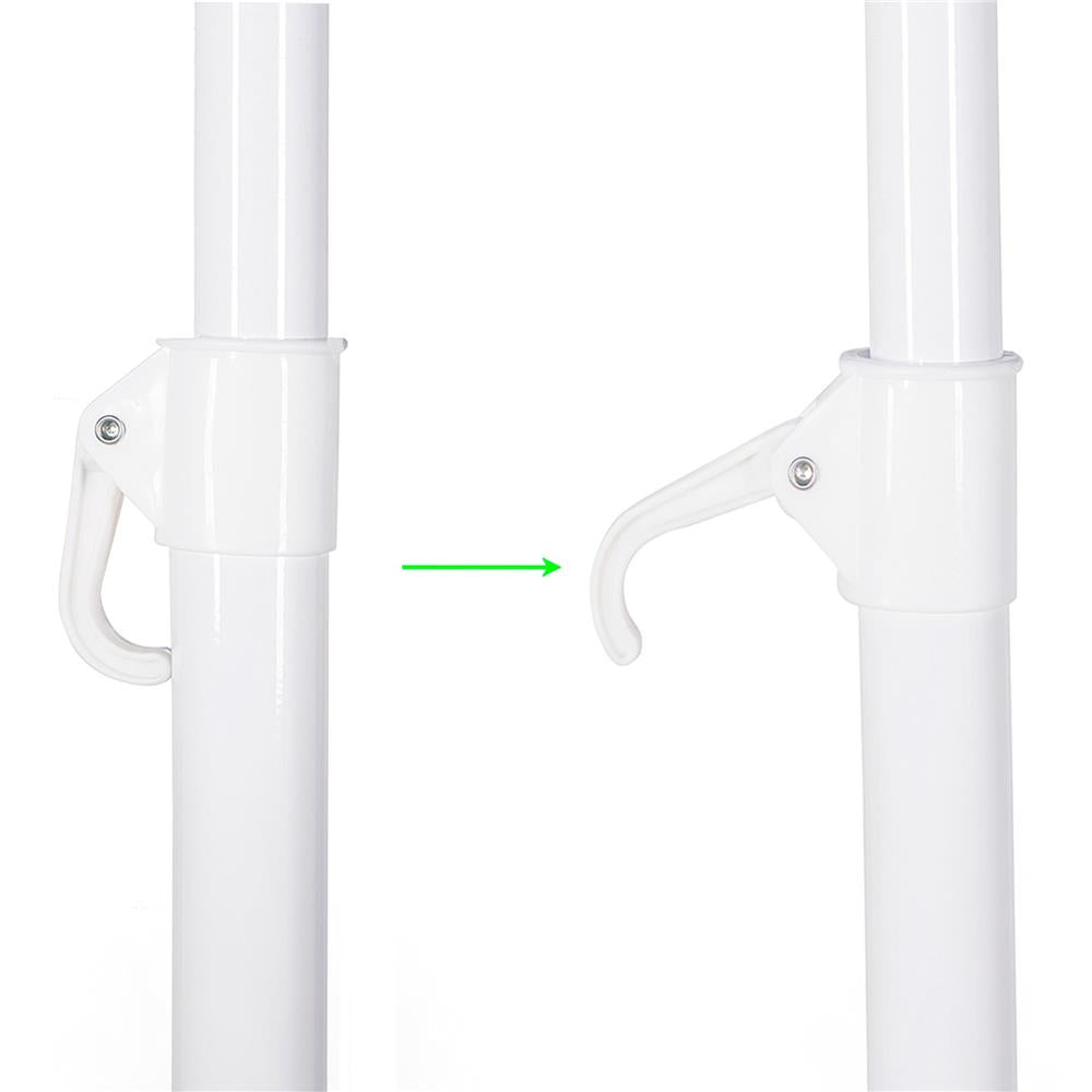 Umbrela de plaja pliabila cu inclinare reglabila, diametru 180 cm, albastru si alb