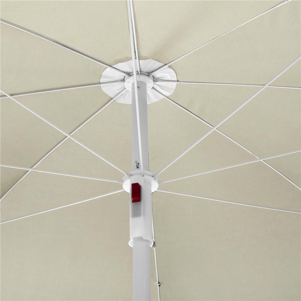 Umbrela de plaja pliabila cu inclinare reglabila, diametru 160 cm, bej