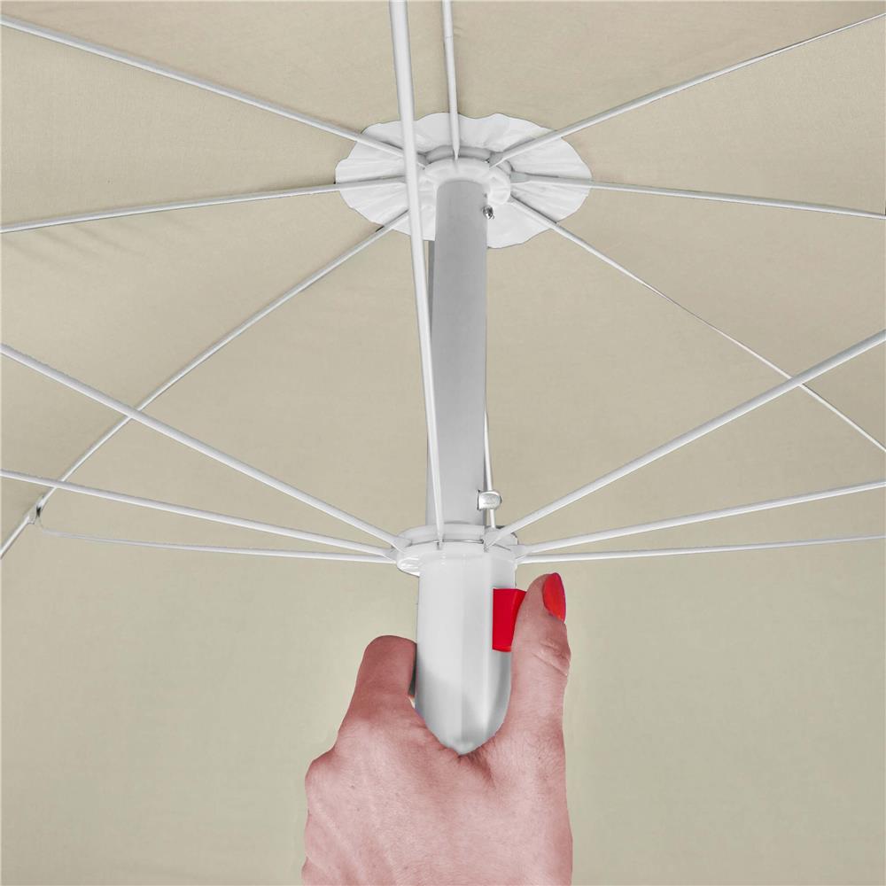 Umbrela de plaja pliabila cu inclinare reglabila, diametru 160 cm, bej