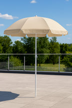 Umbrela de plaja pliabila cu inclinare reglabila, diametru 160 cm, bej