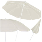 Umbrela de plaja pliabila cu inclinare reglabila, diametru 160 cm, bej