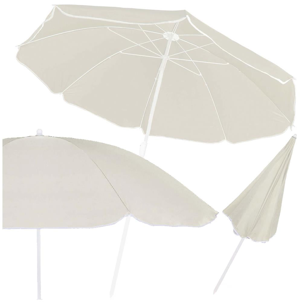 Umbrela de plaja pliabila cu inclinare reglabila, diametru 160 cm, bej