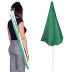 Umbrela de plaja pliabila cu inclinare reglabila, diametru 160 cm, verde