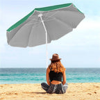 Umbrela de plaja pliabila cu inclinare reglabila, diametru 160 cm, verde