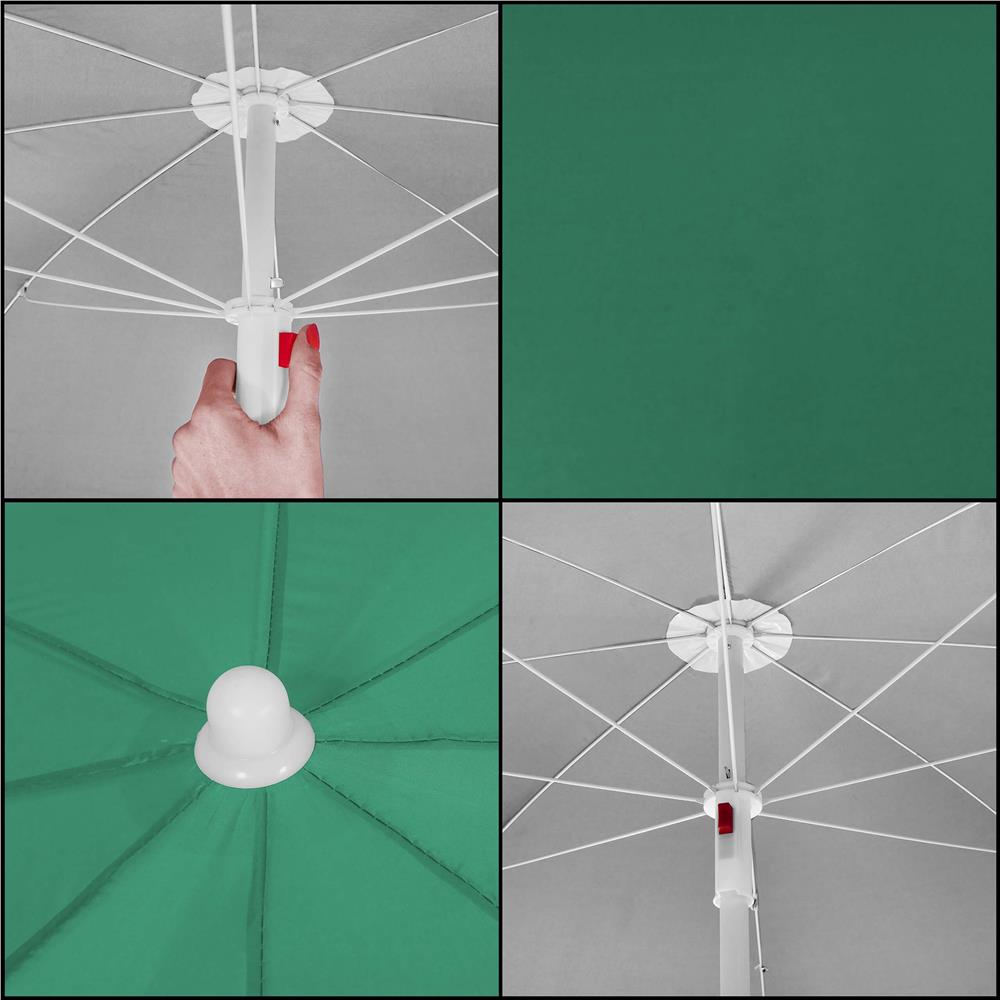 Umbrela de plaja pliabila cu inclinare reglabila, diametru 160 cm, verde