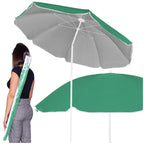 Umbrela de plaja pliabila cu inclinare reglabila, diametru 160 cm, verde