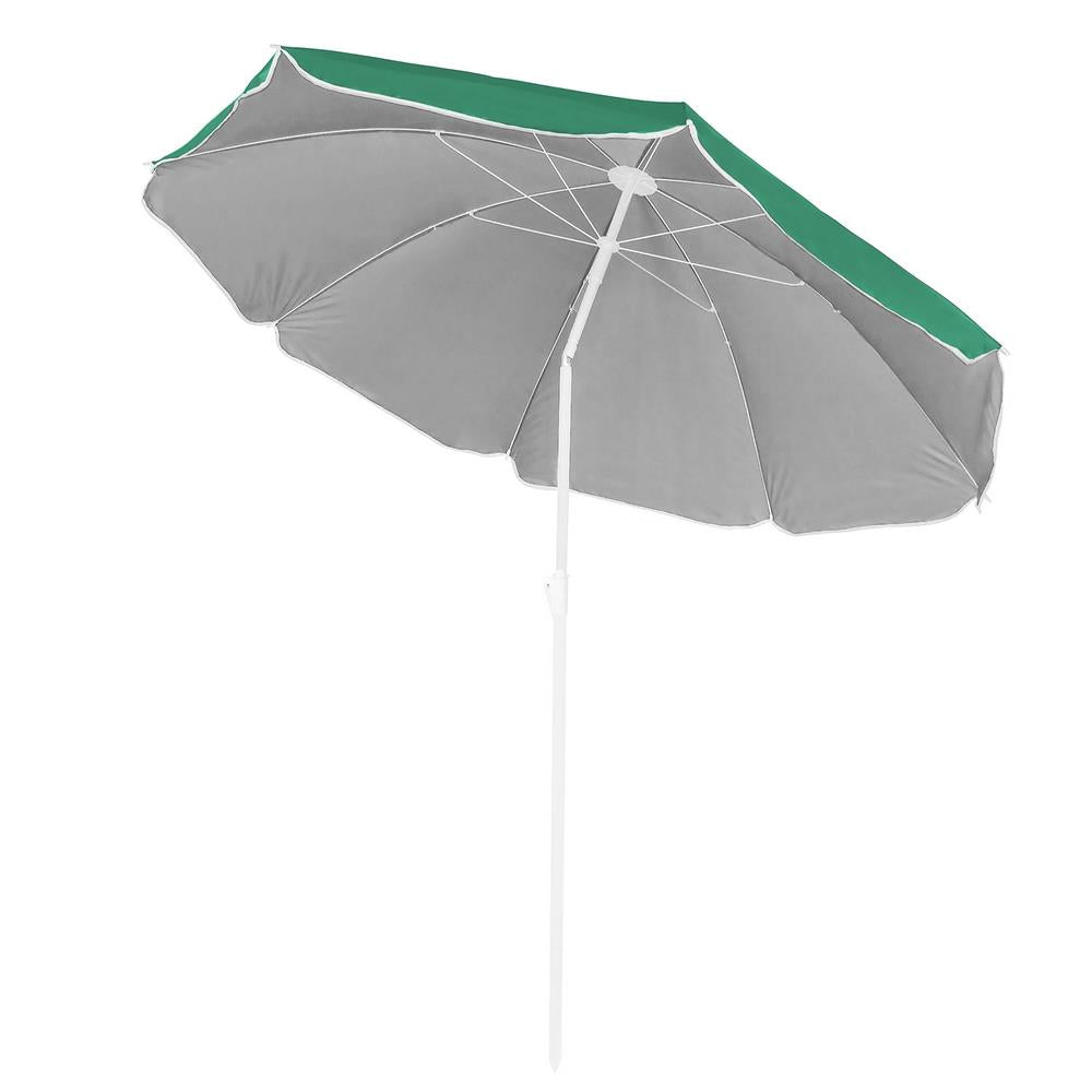 Umbrela de plaja pliabila cu inclinare reglabila, diametru 160 cm, verde