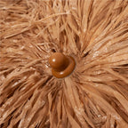 Umbrela de plaja tip hawai pliabila, cu inaltime si unghi reglabil, structura metalica, 160 cm, maro