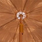 Umbrela de plaja tip hawai pliabila, cu inaltime si unghi reglabil, structura metalica, 160 cm, maro