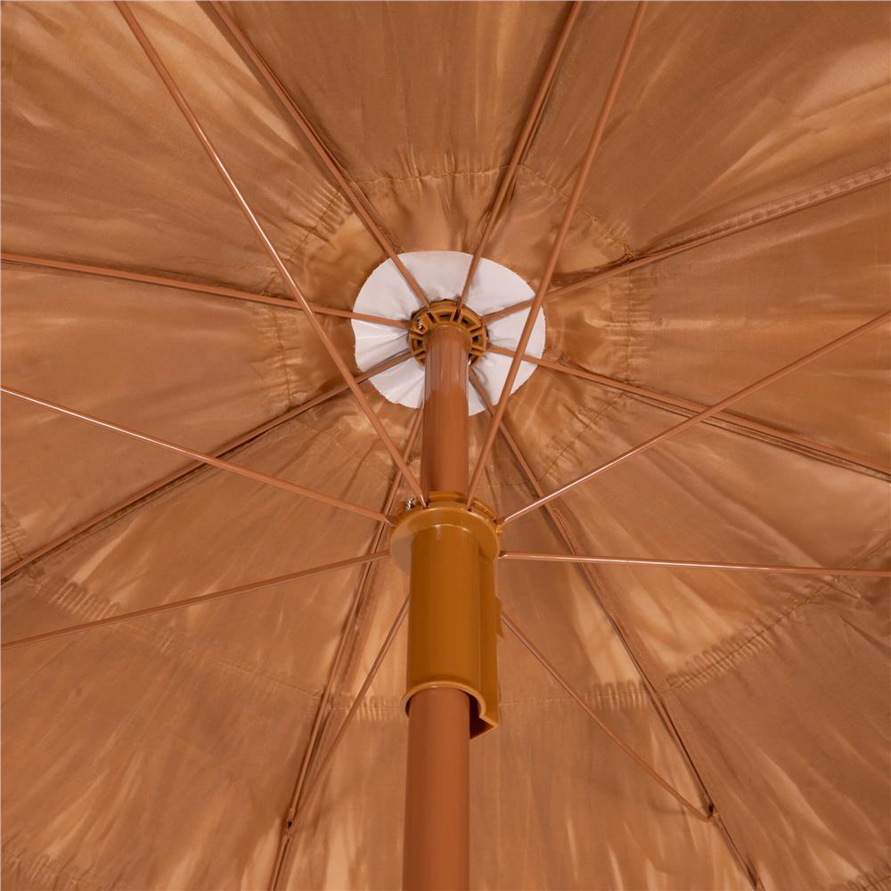 Umbrela de plaja tip hawai pliabila, cu inaltime si unghi reglabil, structura metalica, 160 cm, maro