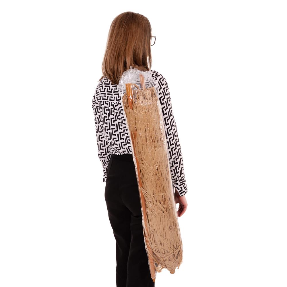 Umbrela de plaja tip hawai pliabila, cu inaltime si unghi reglabil, structura metalica, 160 cm, maro