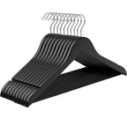 SONGMICS Umerase lemn set 10 bucati, cu bara pantalon antialunecare, carlig rotativ 360°, 45x23 cm, negru