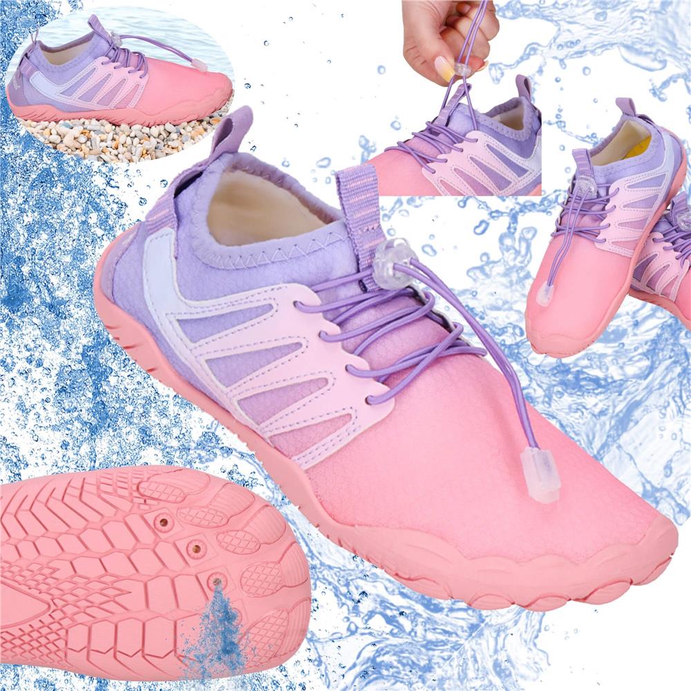 Pantofi plaja si apa, talpa cauciuc antiderapanta, material respirabil, roz, marimea 36
