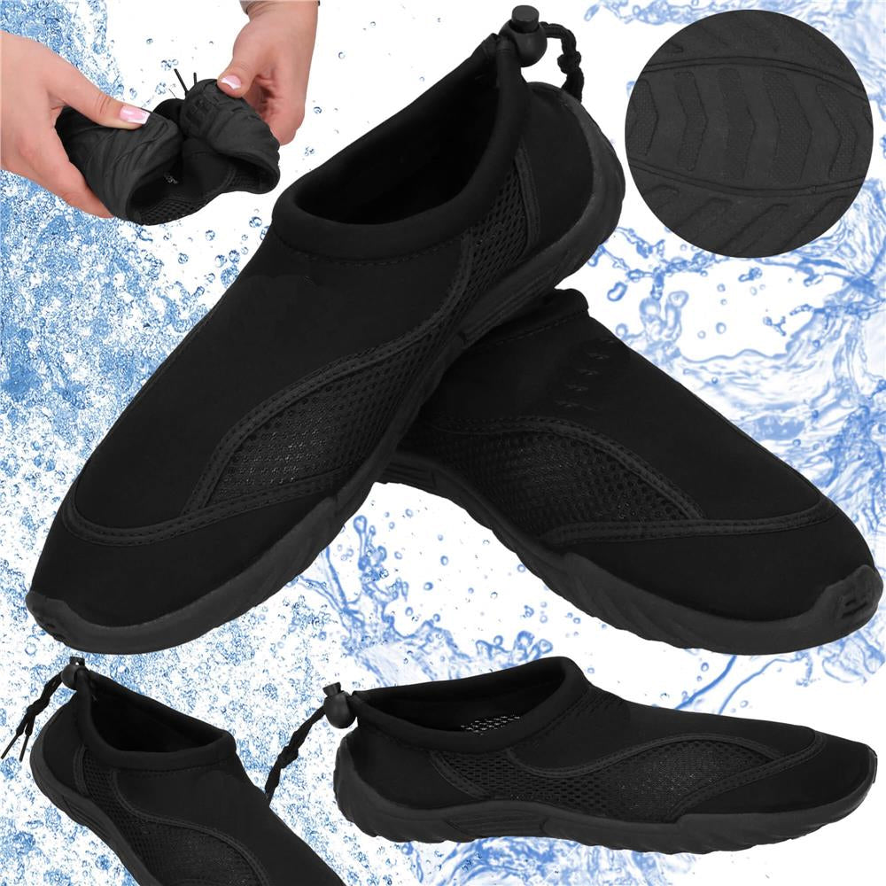 Pantofi apa unisex, material respirabil, talpa EVA antiderapanta, negru, marimea 42