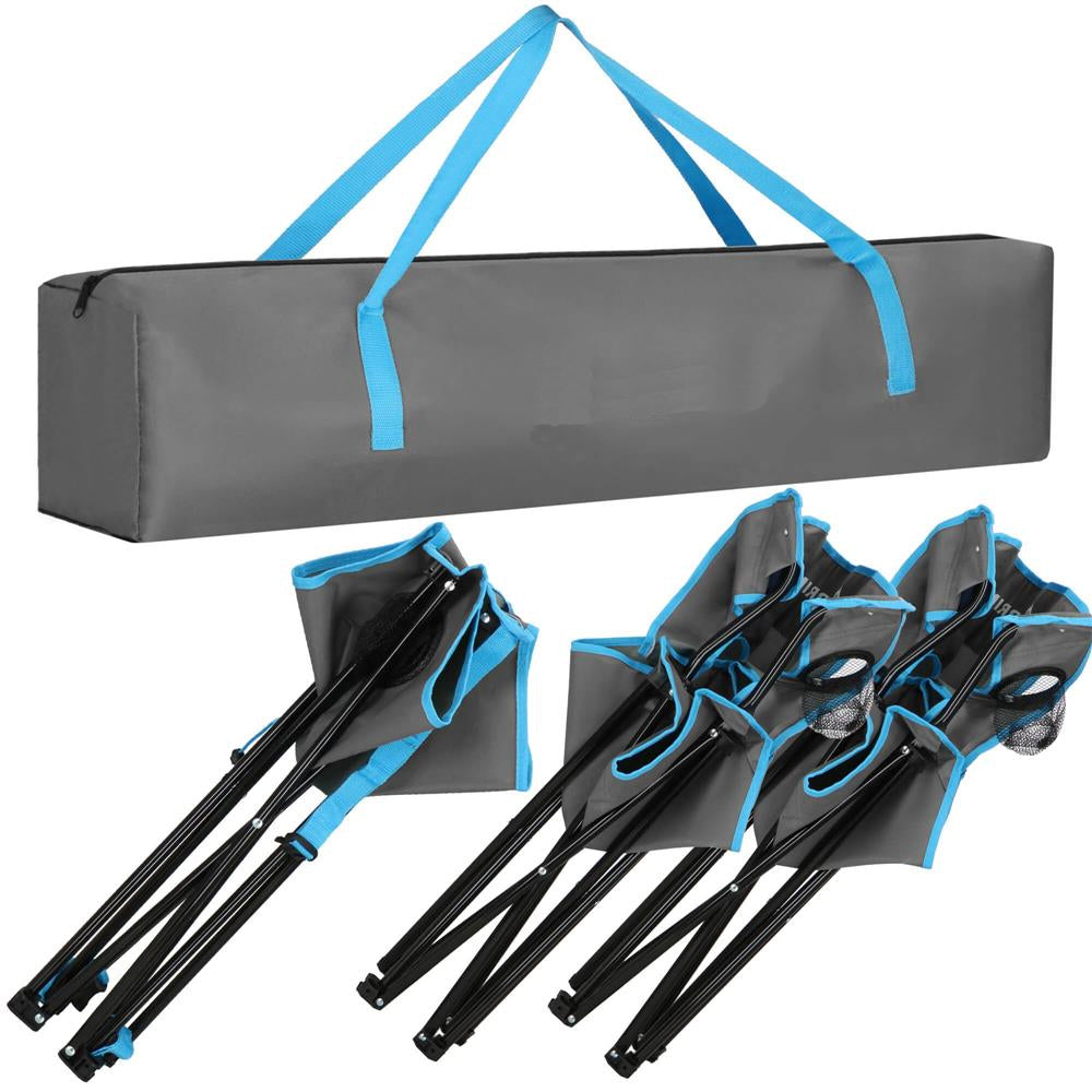 Set masa pliabila cu 2 scaune, structura metalica, husa transport, 47x47x45 cm, gri