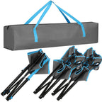 Set masa pliabila cu 2 scaune, structura metalica, husa transport, 47x47x45 cm, gri