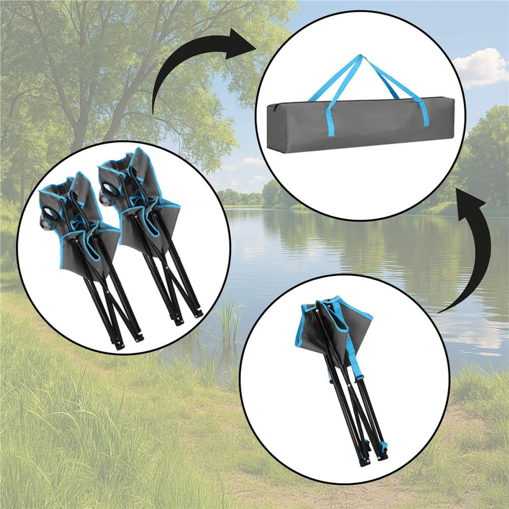 Set masa pliabila cu 2 scaune, structura metalica, husa transport, 47x47x45 cm, gri