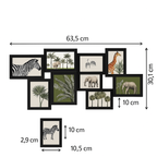 Rama foto colaj Atmosphera Cali pentru 8 poze, format orizontal, negru, 63x30 cm