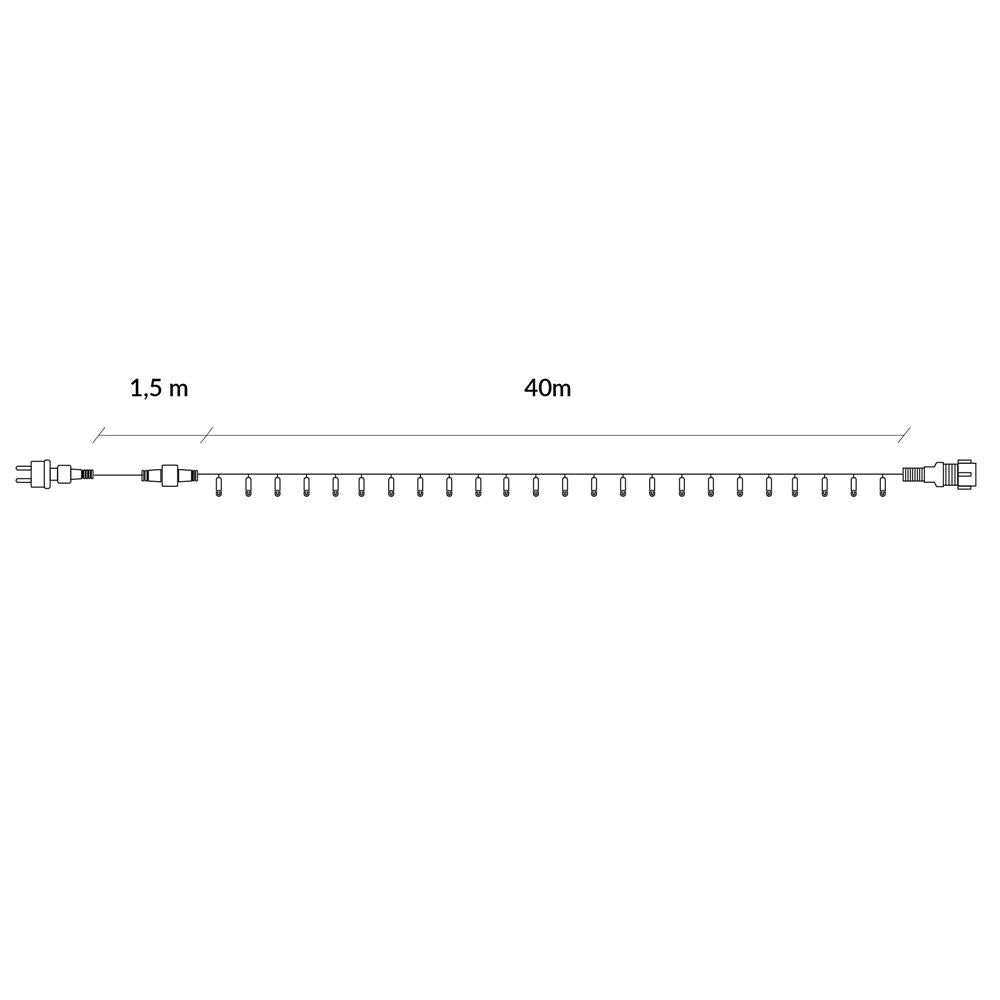 Instalatie luminoasa LED 41,5 m, 500 LED, IP44, pentru interior si exterior, alb rece + albastru flash