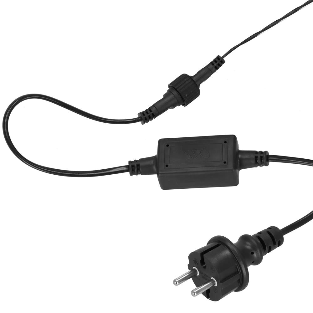 Instalatie luminoasa LED 41,5 m, 500 LED, IP44, pentru interior si exterior, alb rece + albastru flash