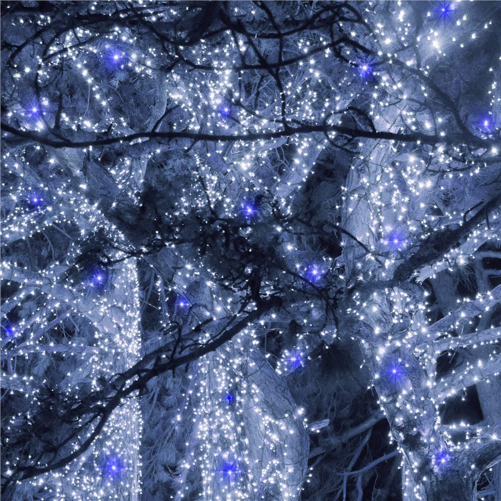 Instalatie luminoasa LED 41,5 m, 500 LED, IP44, pentru interior si exterior, alb rece + albastru flash