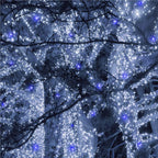 Instalatie luminoasa LED 41,5 m, 500 LED, IP44, pentru interior si exterior, alb rece + albastru flash