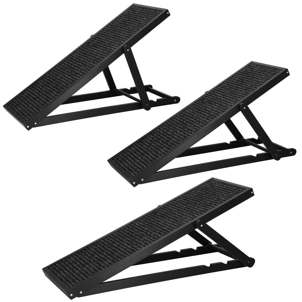 Rampa pentru caini si pisci cu 3 nivele de reglare 42-59cm, antiderapanta, lungime 103cm, negru