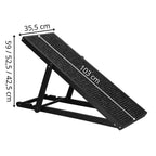 Rampa pentru caini si pisci cu 3 nivele de reglare 42-59cm, antiderapanta, lungime 103cm, negru