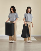 VASAGLE Cos rufe 4x40L, saci detasabili, raft superior si cadru metalic, 116x33x72 cm, maro si negru