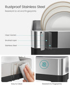 SONGMICS Suport vase inox cu scurgere extensibila, compartimente tacamuri si pahare, 51x49x23 cm, negru