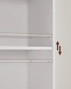 VASAGLE Biblioteca 6 rafturi, in stil scandinav, rafturi ajustabile, PAL, 60x24x179 cm, alb