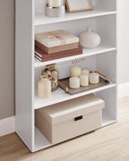 VASAGLE Biblioteca 6 rafturi, in stil scandinav, rafturi ajustabile, PAL, 60x24x179 cm, alb