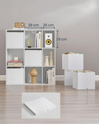 SONGMICS Etajera modulara 9 compartimente cu 6 sertare, PAL si MDF, 83x27x92 cm, alb