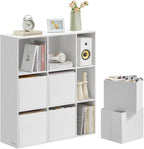 SONGMICS Etajera modulara 9 compartimente cu 6 sertare, PAL si MDF, 83x27x92 cm, alb