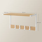 VASAGLE Set 2 cuiere cu rafturi perete, PAL si otel, 50x24x27 cm, stejar, alb