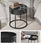 VASAGLE Set 2 masute cafea, cu blat detasabil si spatiu de depozitare ascuns, 45x45x42 cm, culoare nuc