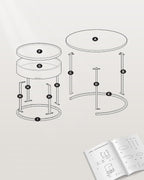 VASAGLE Set 2 masute cafea, cu blat detasabil si spatiu de depozitare ascuns, 45x45x42 cm, culoare nuc