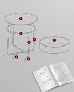 VASAGLE Masuta de cafea rotunda cu cos de stofa, stil modern, 45x75cm, negru cu gri