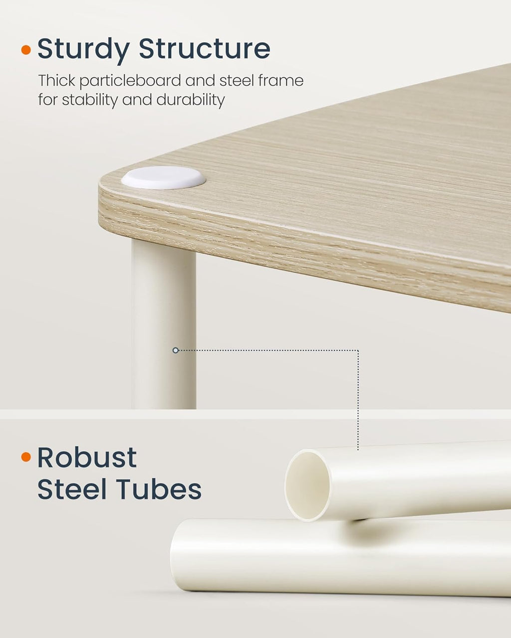 SONGMICS Masuta laterala tip noptiera, cu 3 rafturi si cos textil, cadru metalic, 30x34x58 cm, bej