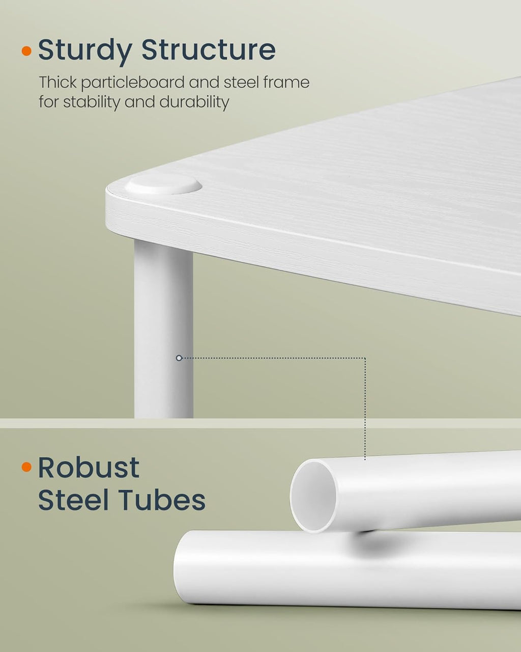 SONGMICS Masuta laterala tip noptiera, cu 3 rafturi si cos textil, cadru metalic, 30x34x58 cm, alb mat