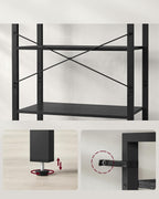 VASAGLE Biblioteca 6 niveluri, cu cadru metalic si rafturi PAL, 66x30x186 cm, negru