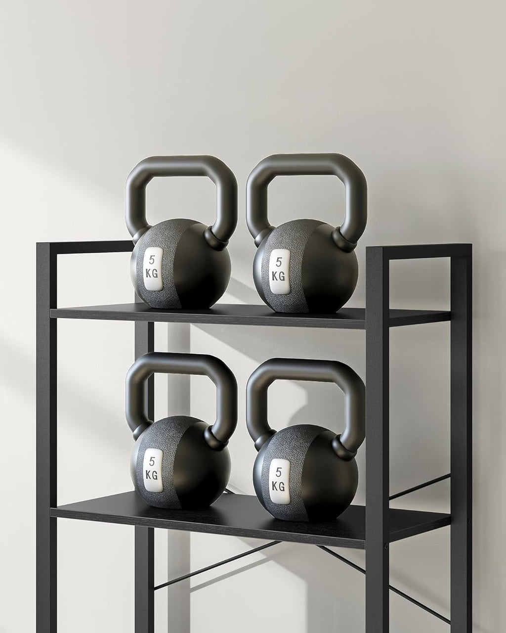 VASAGLE Biblioteca 6 niveluri, cu cadru metalic si rafturi PAL, 66x30x186 cm, negru