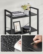 VASAGLE Biblioteca 6 niveluri, cu cadru metalic si rafturi PAL, 66x30x186 cm, negru