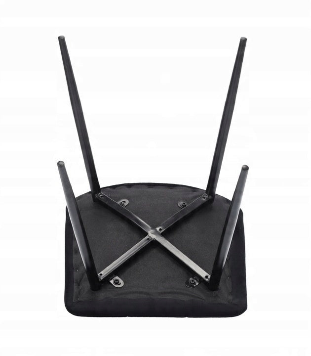 Scaun living tapitat cu catifea, spatar matlasat, 44x54x89 cm, gri