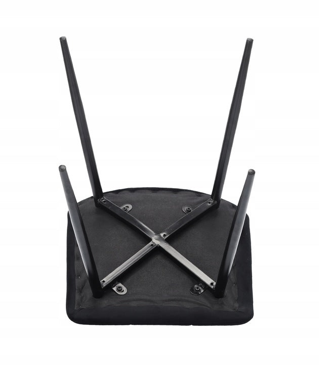 Scaun living tapitat cu catifea, spatar matlasat, 44x54x89 cm, maro