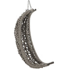 Leagan tip cuib suspendat, cu perna, cadru metalic si cos PE, 103x95x185 cm, gri