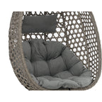 Leagan tip cuib suspendat, cu perna, cadru metalic si cos PE, 103x95x185 cm, gri